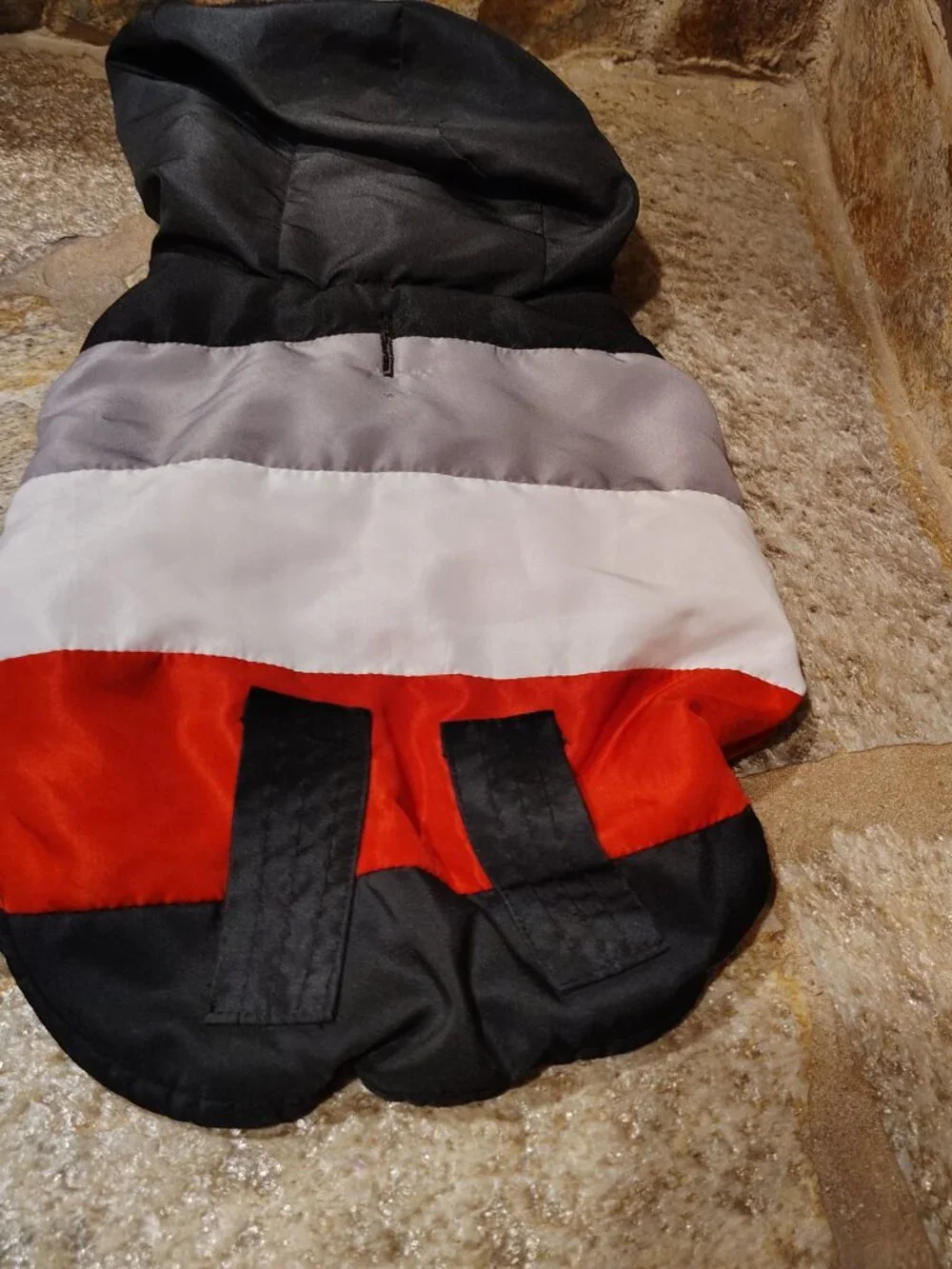 Hooded Winter Pet Jacket Size Medium Dog Cat Hoodie Velcro Warm Colorblock
